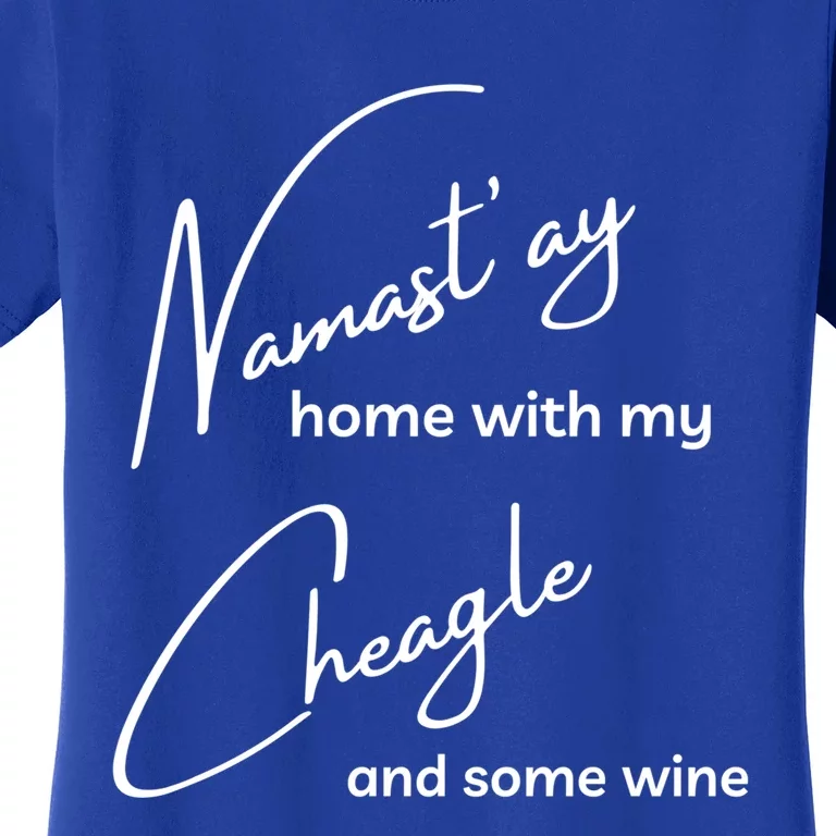 Cheagle Meaningful Gift Funny Namastay For Yoga And Dog Lovers Gift Women's T-Shirt