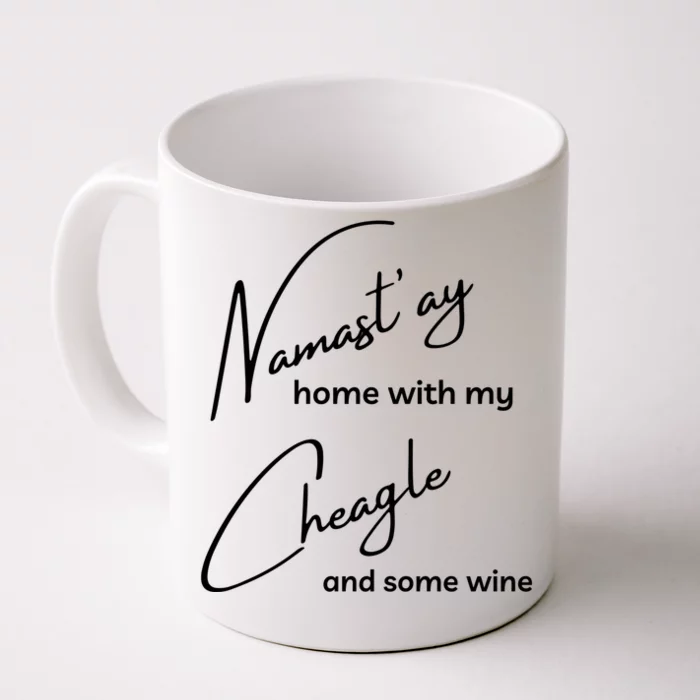 Cheagle Meaningful Gift Funny Namastay For Yoga And Dog Lovers Gift Front & Back Coffee Mug