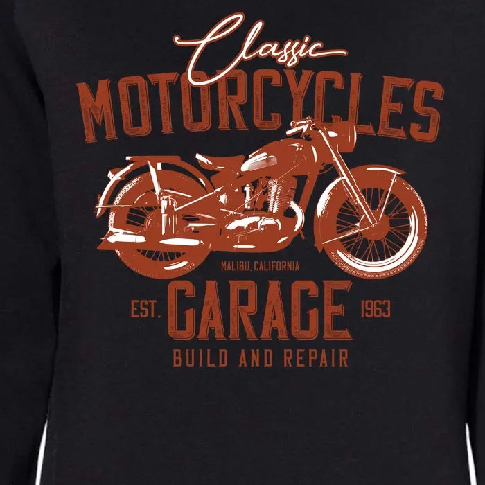 Classic Motorcycle Garage Womens California Wash Sweatshirt