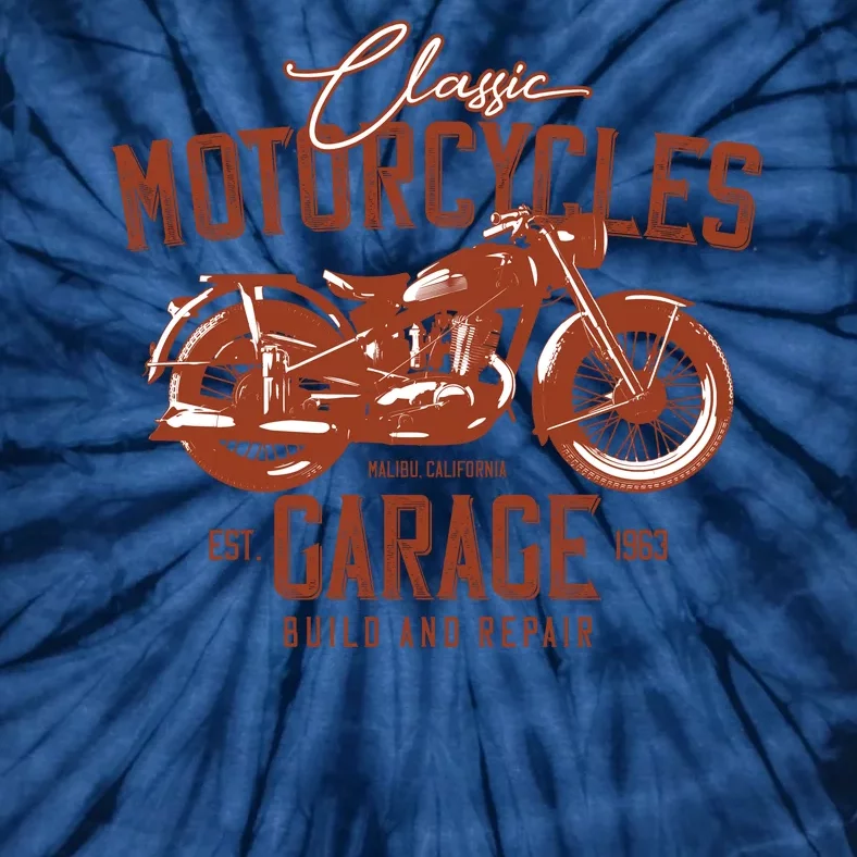 Classic Motorcycle Garage Tie-Dye T-Shirt