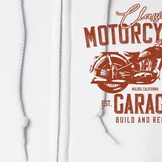 Classic Motorcycle Garage Full Zip Hoodie