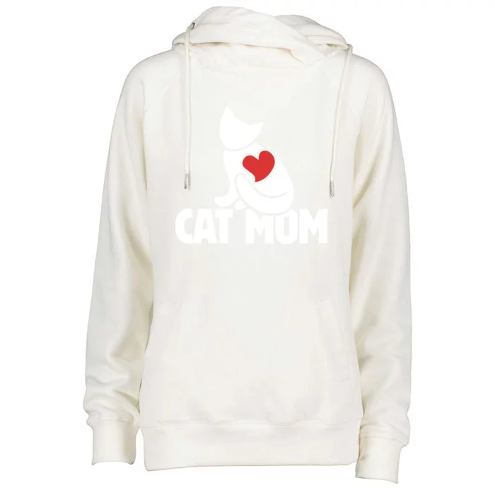 Cat Mom Gift Cats Moms Great Gift Cute Cat Mom Gift Womens Funnel Neck Pullover Hood