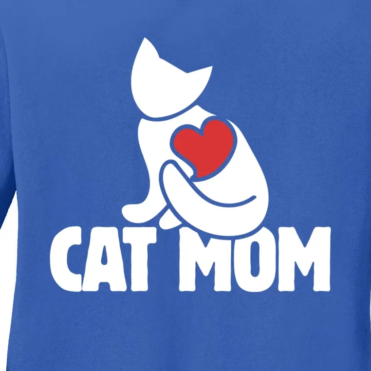 Cat Mom Gift Cats Moms Great Gift Cute Cat Mom Gift Ladies Long Sleeve Shirt