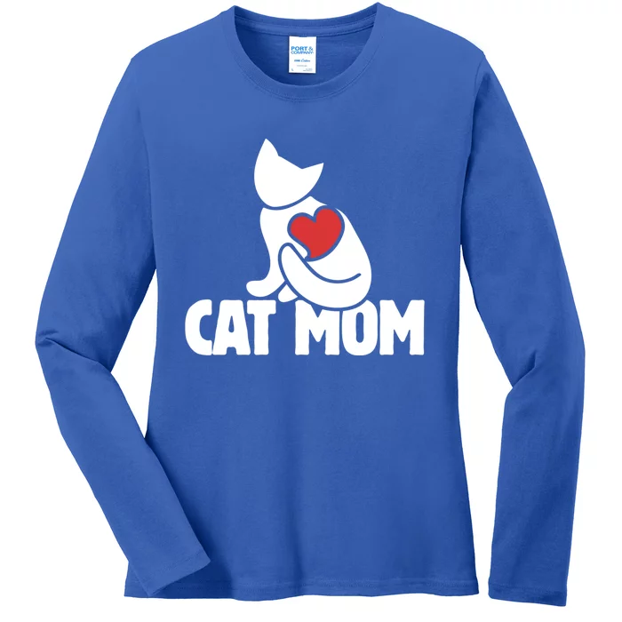 Cat Mom Gift Cats Moms Great Gift Cute Cat Mom Gift Ladies Long Sleeve Shirt