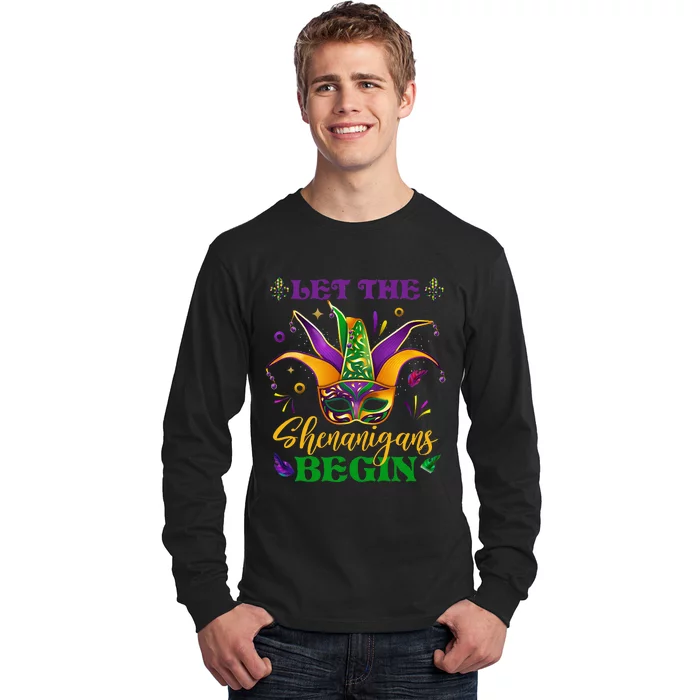 Cute Mardi Gras Mask Let The Shenanigans Begin Long Sleeve Shirt