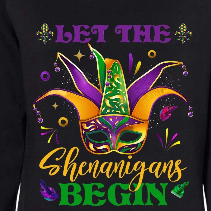 Cute Mardi Gras Mask Let The Shenanigans Begin Womens California Wash Sweatshirt