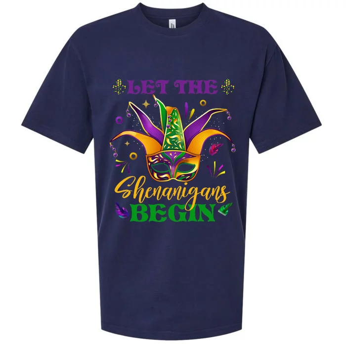 Cute Mardi Gras Mask Let The Shenanigans Begin Sueded Cloud Jersey T-Shirt