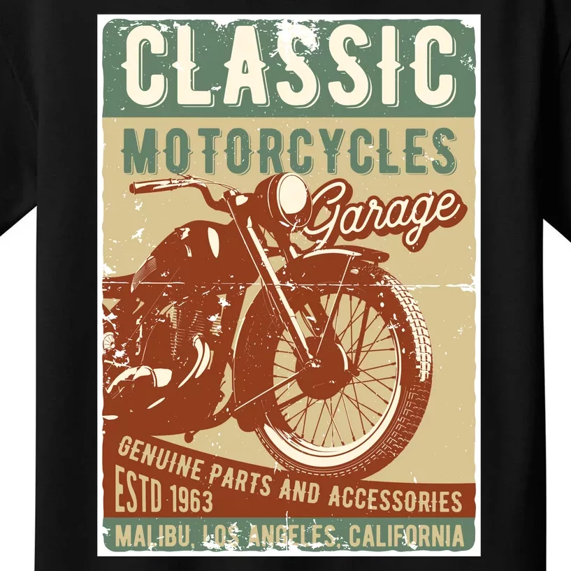 Classic Motorcycles Garage Kids T-Shirt