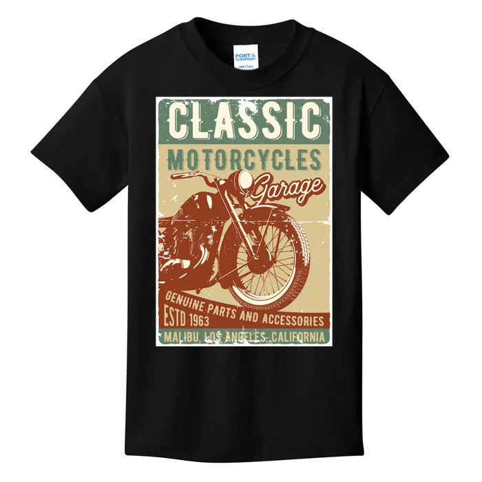 Classic Motorcycles Garage Kids T-Shirt