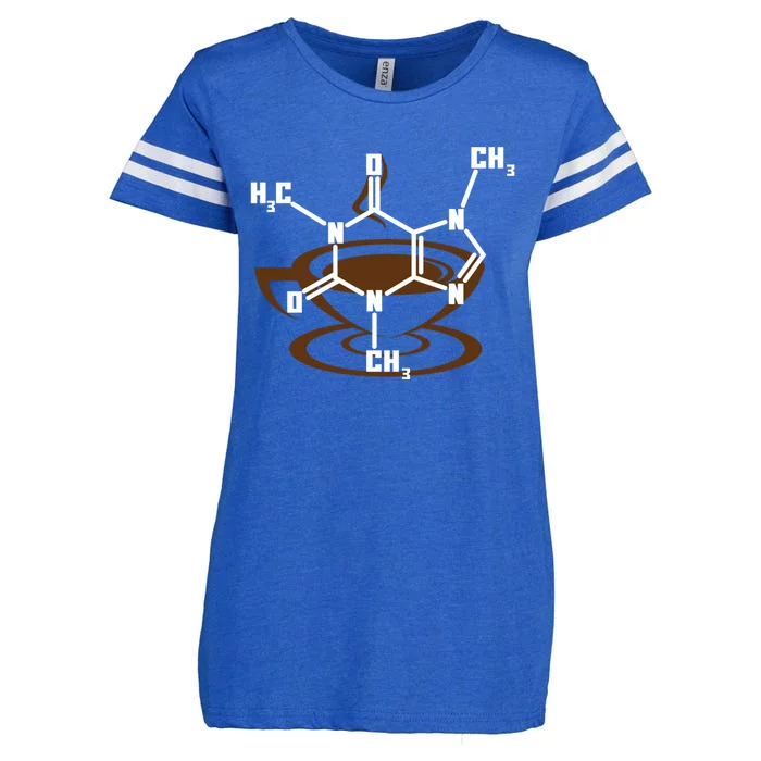 Caffeine Molecule Gift For Coffee Lovers And Science Nerds Meaningful Gift Enza Ladies Jersey Football T-Shirt