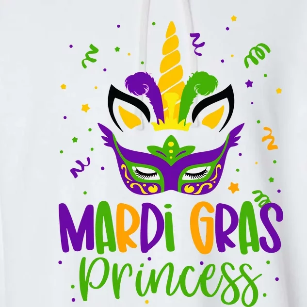 Cute Mardi Gras Princess Girl Outfit Garment-Dyed Fleece Hoodie