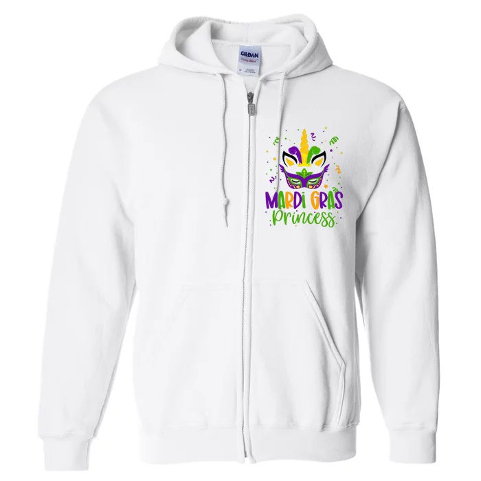 Cute Mardi Gras Princess Girl Outfit Full Zip Hoodie