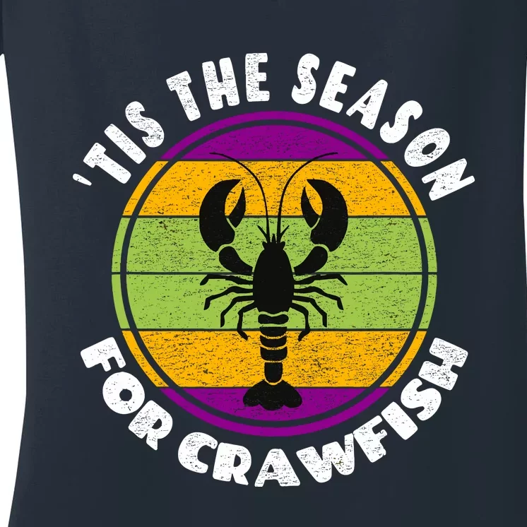 Crawfish Mardi Gras - Tis The Season For Crawfish Women's V-Neck T-Shirt