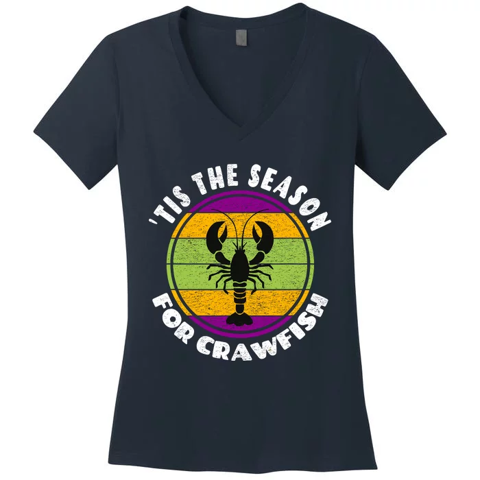 Crawfish Mardi Gras - Tis The Season For Crawfish Women's V-Neck T-Shirt