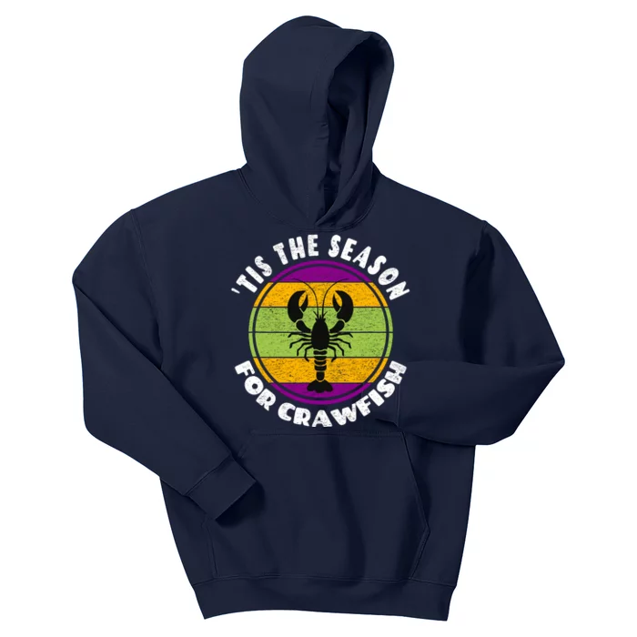 Crawfish Mardi Gras - Tis The Season For Crawfish Kids Hoodie