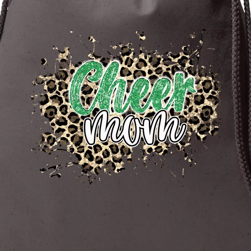 Cheer Mom Great Gift Leopard Cheetah Print Green Cheer Gift Drawstring Bag