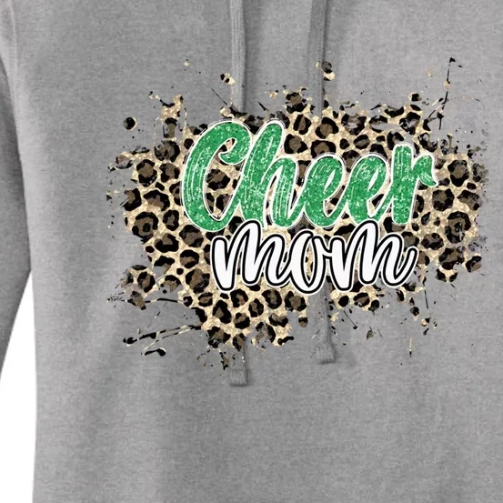 Cheer Mom Great Gift Leopard Cheetah Print Green Cheer Gift Women's Pullover Hoodie