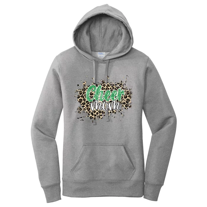 Cheer Mom Great Gift Leopard Cheetah Print Green Cheer Gift Women's Pullover Hoodie