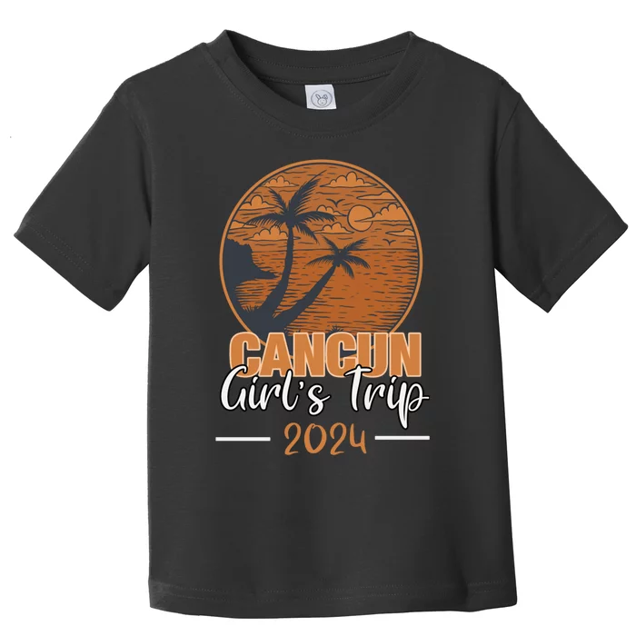 Cancun Mexico Girl Trip 2024 Vintage Sunset Toddler T-Shirt