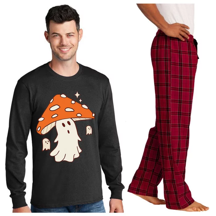 Creepy Mushroom Ghost Halloween Spooky Season Women Long Sleeve Pajama Set