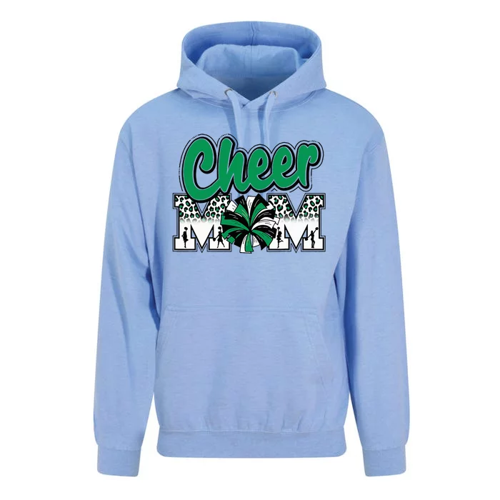 Cheer Mom Green Black White Leopard Letters Cheer Pom Poms Unisex Surf Hoodie