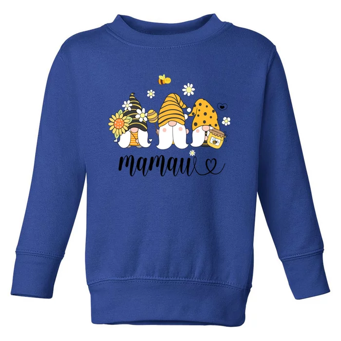 Cute Mamaw Gnomes With Bees And Sunflower Country Style Gift Toddler Sweatshirt