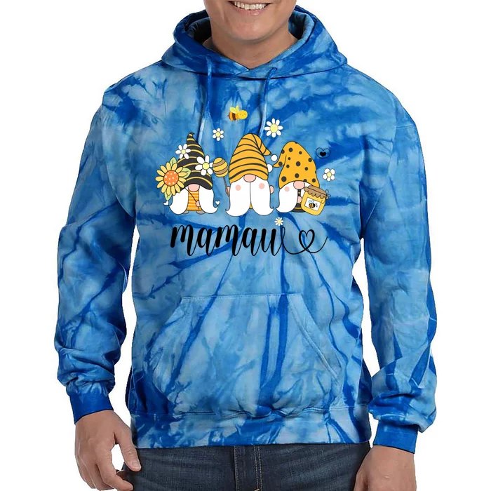 Cute Mamaw Gnomes With Bees And Sunflower Country Style Gift Tie Dye Hoodie