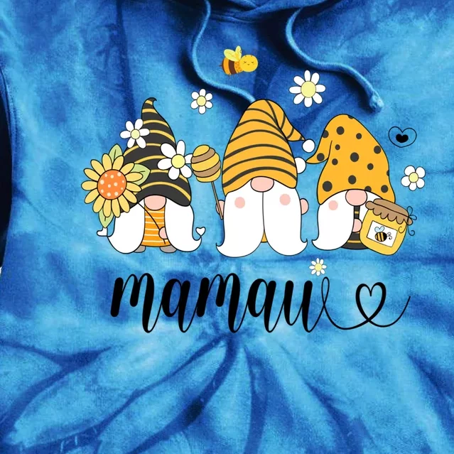 Cute Mamaw Gnomes With Bees And Sunflower Country Style Gift Tie Dye Hoodie