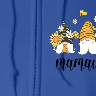 Cute Mamaw Gnomes With Bees And Sunflower Country Style Gift Full Zip Hoodie