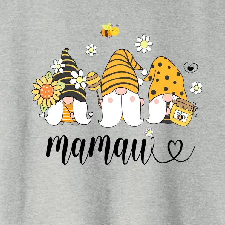 Cute Mamaw Gnomes With Bees And Sunflower Country Style Gift Women's Crop Top Tee