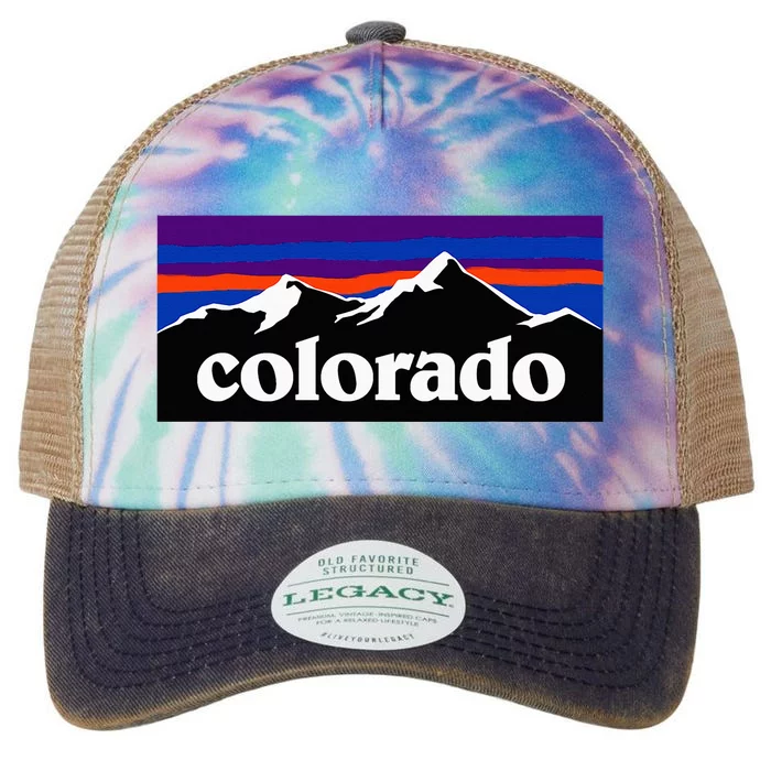 Colorado Mountains Graphic Design Legacy Tie Dye Trucker Hat