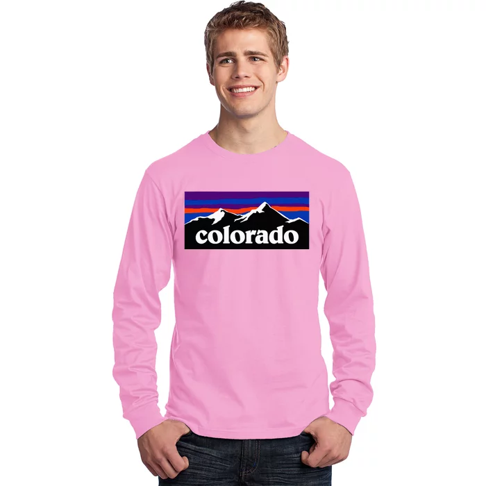 Colorado Mountains Graphic Design Long Sleeve Shirt