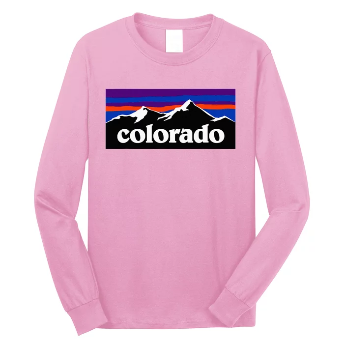 Colorado Mountains Graphic Design Long Sleeve Shirt