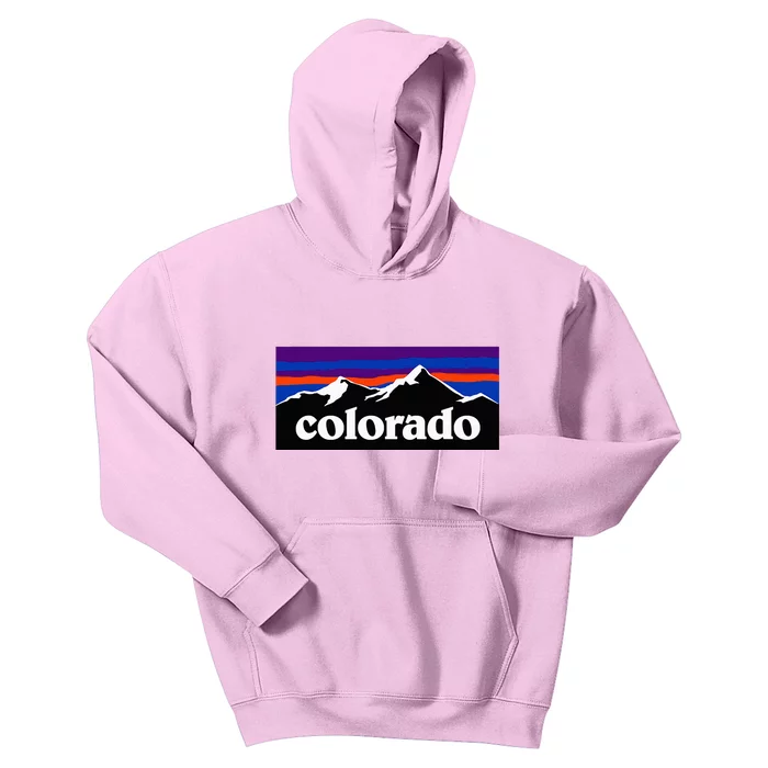 Colorado Mountains Graphic Design Kids Hoodie