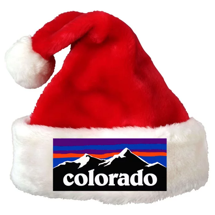 Colorado Mountains Graphic Design Premium Christmas Santa Hat