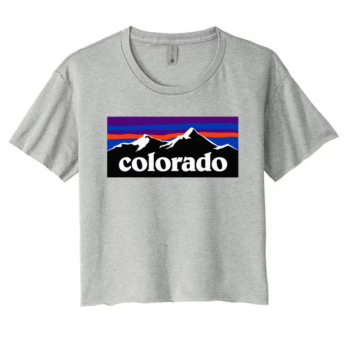 Colorado Mountains Graphic Design Women's Crop Top Tee