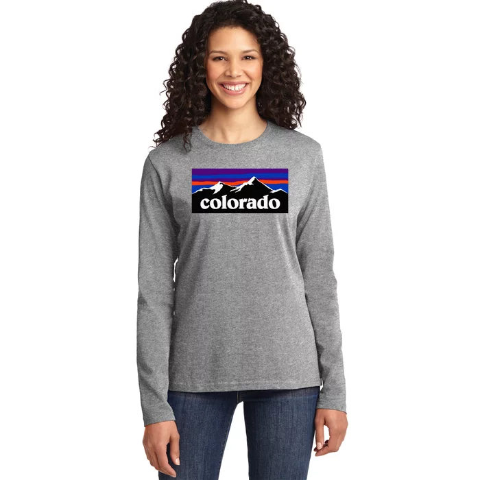 Colorado Mountains Graphic Design Ladies Long Sleeve Shirt