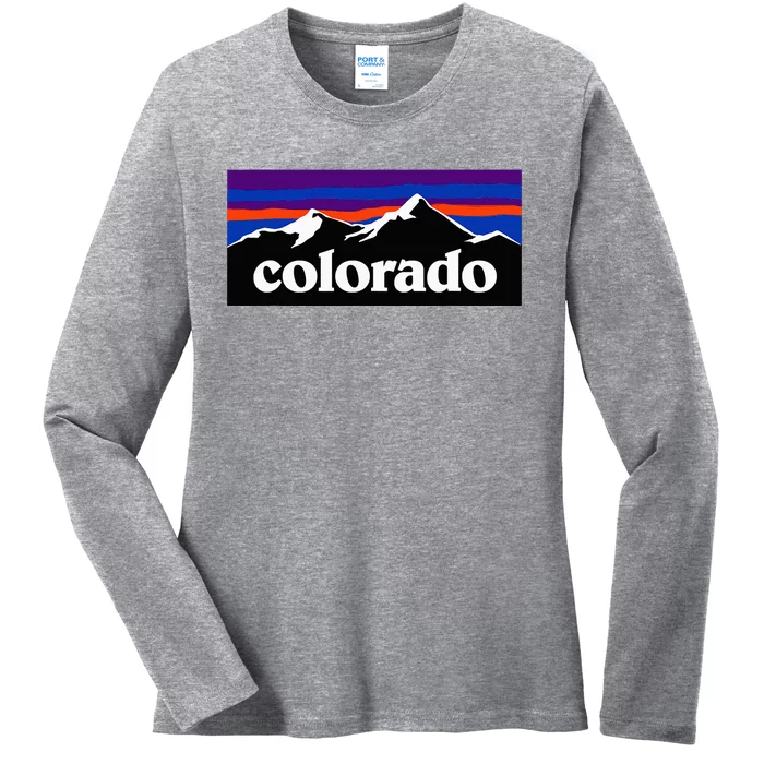 Colorado Mountains Graphic Design Ladies Long Sleeve Shirt