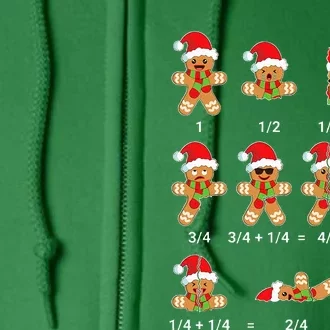 Christmas Math Gingerbread Cookie Fraction Math Full Zip Hoodie