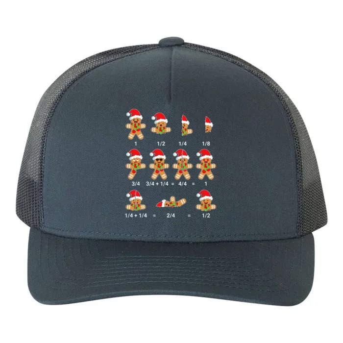 Christmas Math Gingerbread Cookie Fraction Math Yupoong Adult 5-Panel Trucker Hat