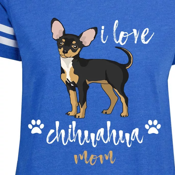 Chihuahua Mom Gifts Lover Enza Ladies Jersey Football T-Shirt