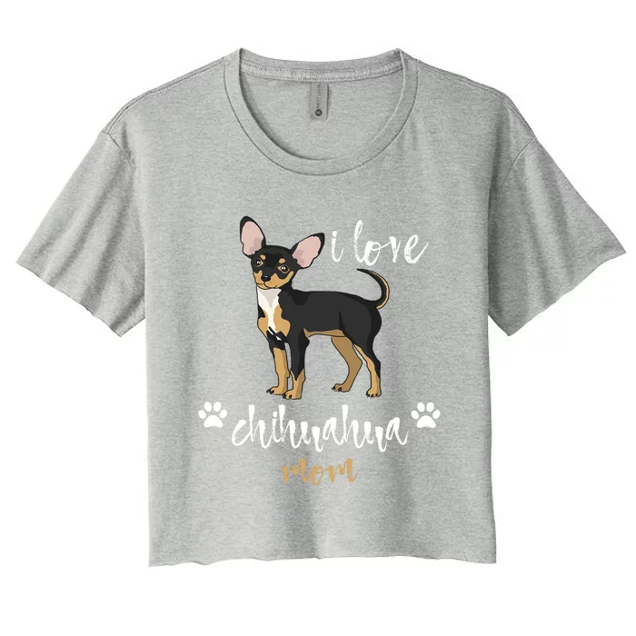 Chihuahua Mom Gifts Lover Women's Crop Top Tee