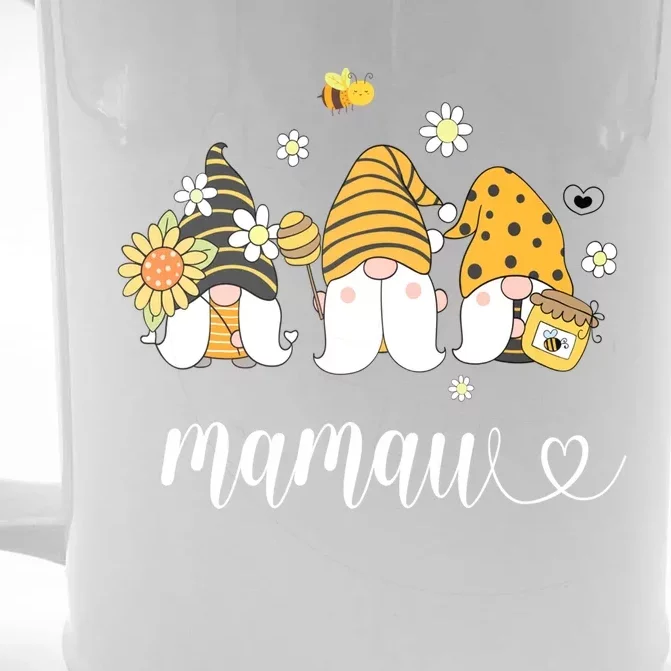 Cute Mamaw Gnomes With Bees And Sunflower Southern Grandma Gift Front & Back Beer Stein