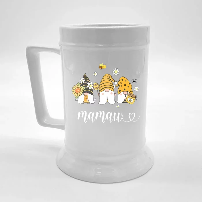 Cute Mamaw Gnomes With Bees And Sunflower Southern Grandma Gift Front & Back Beer Stein