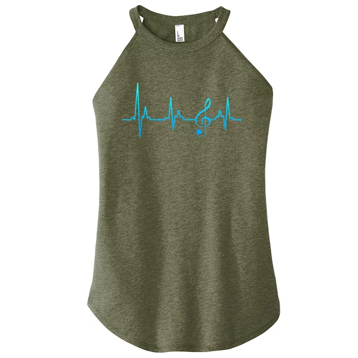 Clef my heart beats for sheet music notes Women’s Perfect Tri Rocker Tank