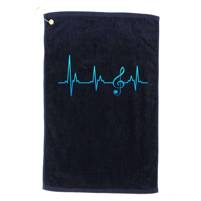 Clef my heart beats for sheet music notes Platinum Collection Golf Towel