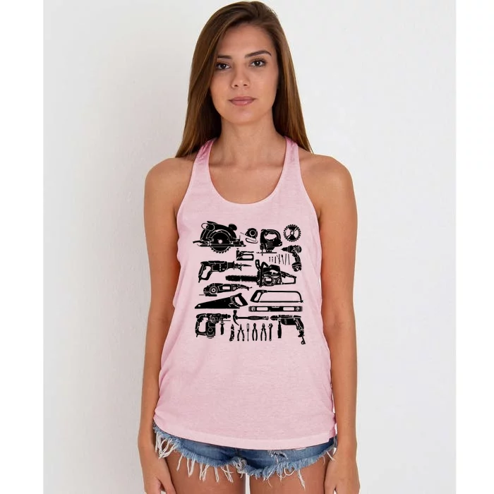 Carpenter Mechanic Handyman Woodworker Women's Knotted Racerback Tank