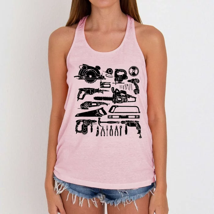 Carpenter Mechanic Handyman Woodworker Women's Knotted Racerback Tank