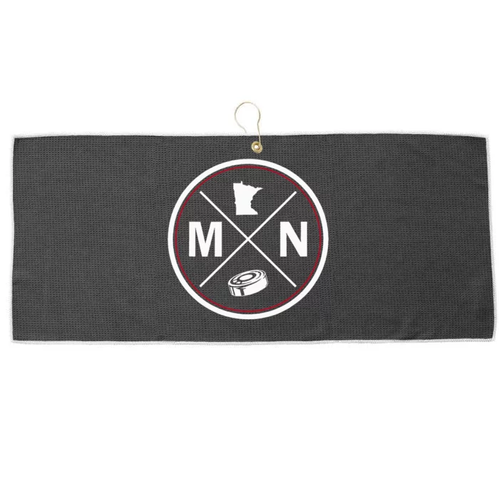 Classic Minnesota Hockey Mn Outline Large Microfiber Waffle Golf Towel