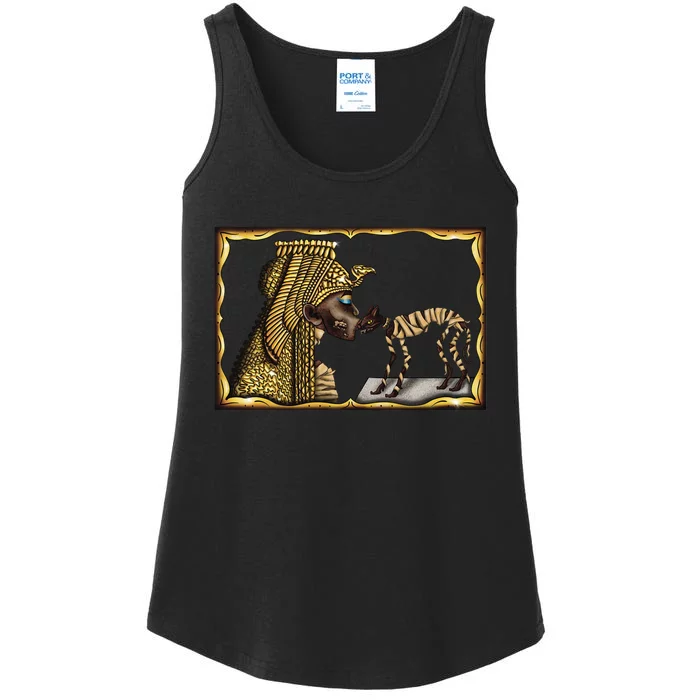 Cleopatra Mummy Halloween Cat Ancient Egypt Archaeology Ladies Essential Tank